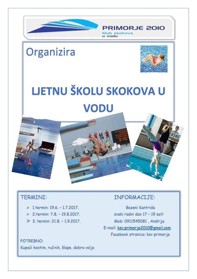 Ljetna &scaron;kola skokova u vodu 2017